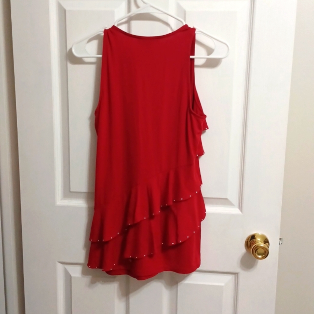 WHBM Roma-Red Ruffle Tank - Picture 4 of 4